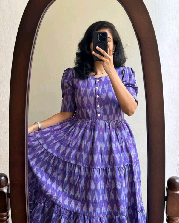 Introducing Beautiful prints of pure and rich Soft Cotton Gown - Royal Purple, S