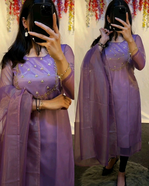 Trending Sparkle Handwork look for Festival Wear - Wisteria, 2XL