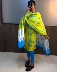 Colourfull Kurti Dupatta & Pant Set - 3XL