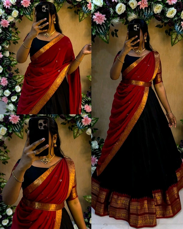 Trendy Original traditional kanchi cotton Chettinadu dawani with neat stitching - 3XL