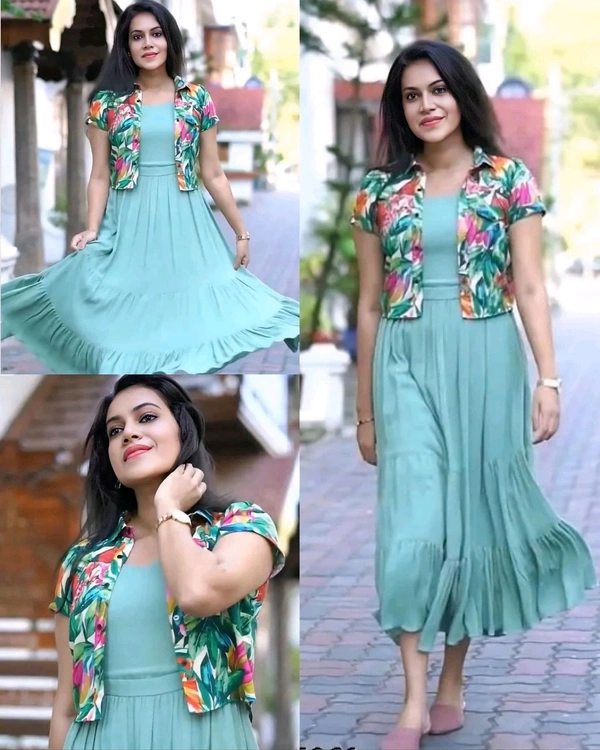 Party wear Gown With Coat - Sinbad, M