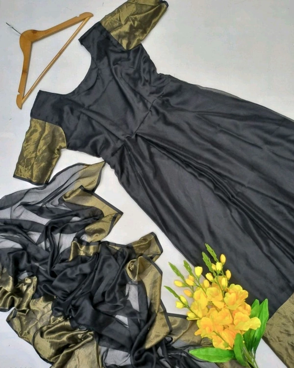 30 Secounds Gown Saree - Free Size, Black