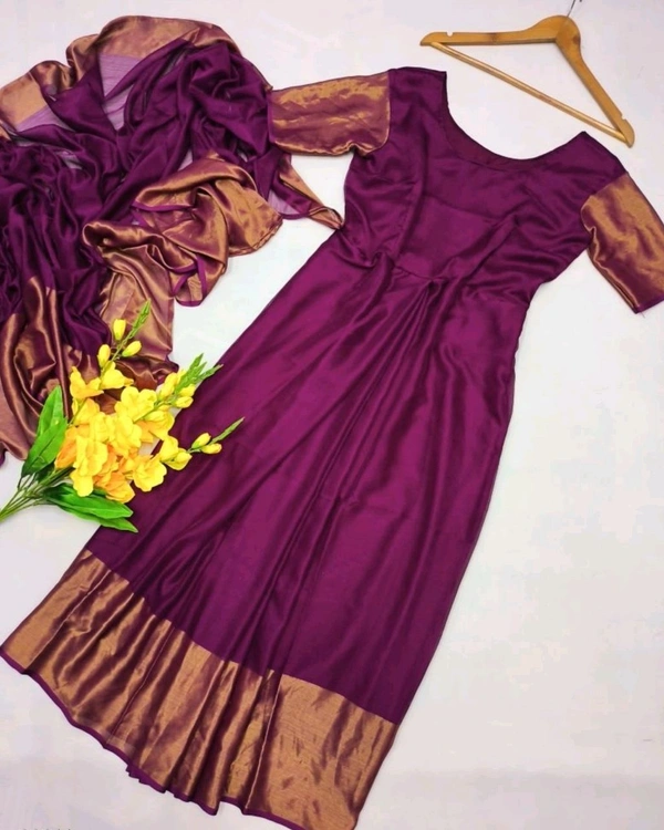 30 Secounds Gown Saree - Free Size, Purple