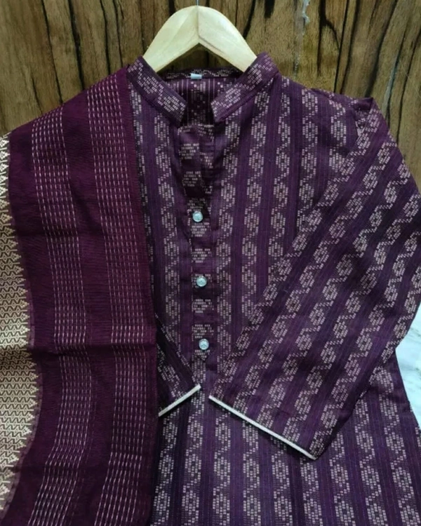 Khadi cotton daily wear kurta sets - M, Black