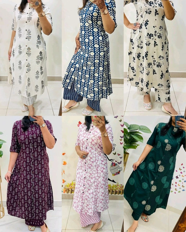 Launching Designer Co-Ords set in *Aline kurti pattern paired with Ankle length pant - White, M