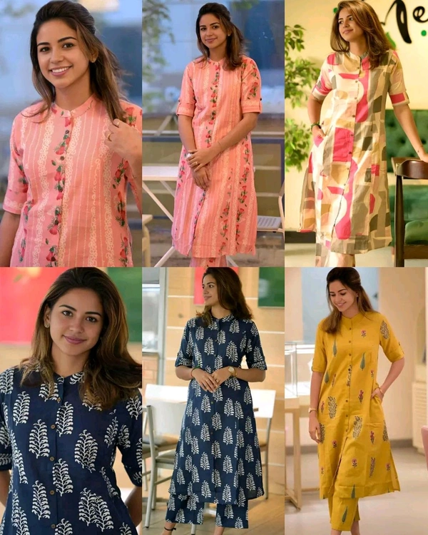 Launching Designer Co-Ords set in *Aline kurti pattern paired with Ankle length pant - Pink, L