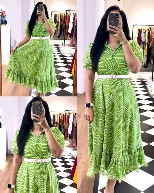 The Elegance ✨🤗 Pair It With A Beautiful Belt
- Green, L