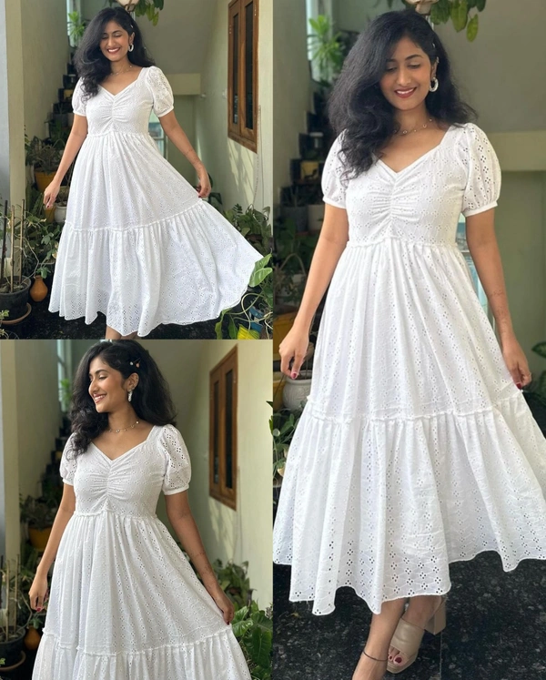 WHITE Casual Gown - S