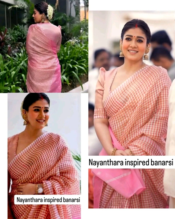 NAYANTHARA MAM INSPIRED KANJEEVARAM TISSUE SAREE