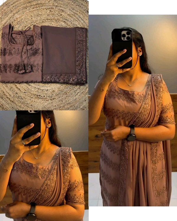 Trendy Net Embroidered kurti + dupata
- Choco, 2XL