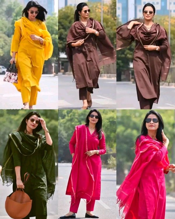 Trendy Women's Cotton Kurta Pant Set With Dupatta
- Verdun Green, L