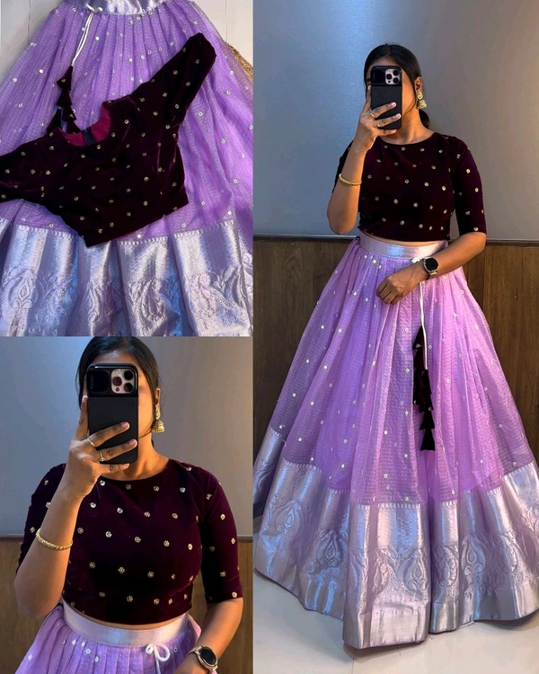 Trendy Fully Stitched Beautiful Crop top + Skirt Only
- Mauve, 3XL