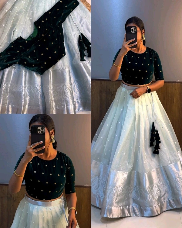 Trendy Fully Stitched Beautiful Crop top + Skirt Only
- Apple Green, L