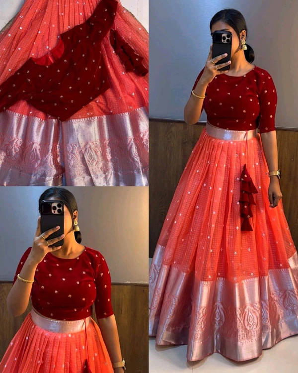 Trendy Fully Stitched Beautiful Crop top + Skirt Only
- Red, L