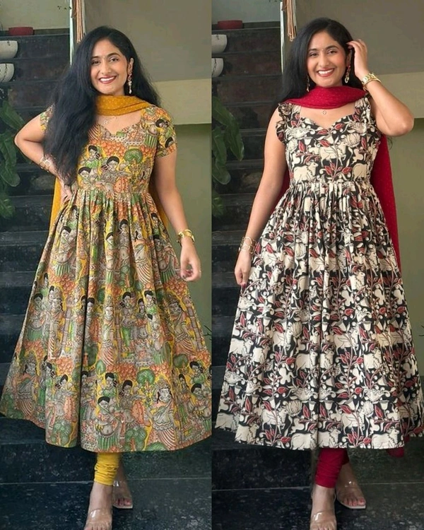 Beautiful Cotton Chanderi Paired With Georgette Butti Duptta - Yellow, M