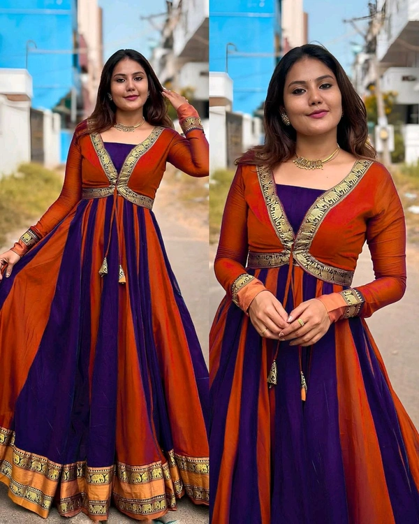 Introducing New Designer Removable Jacket Gown - XL, Orange