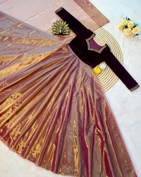 A Beautiful Elegant Super Hit Collection, Designer 9000 Velvet With Hand Work Gown With Cut Work Duppata. - Mine Shaft, M