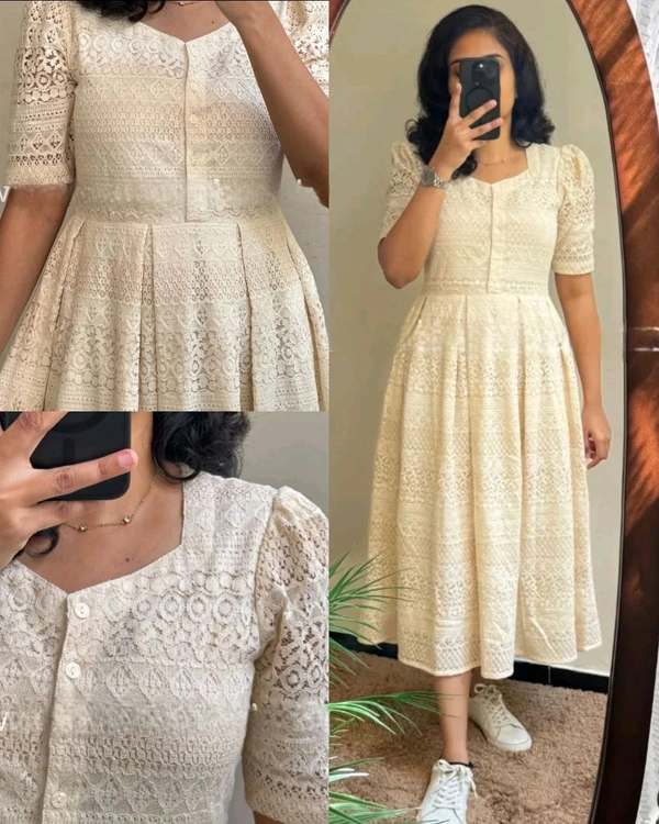 Stunning Pure Cotton Lace Dress – Effortlessly Elegant and Classy
- XL