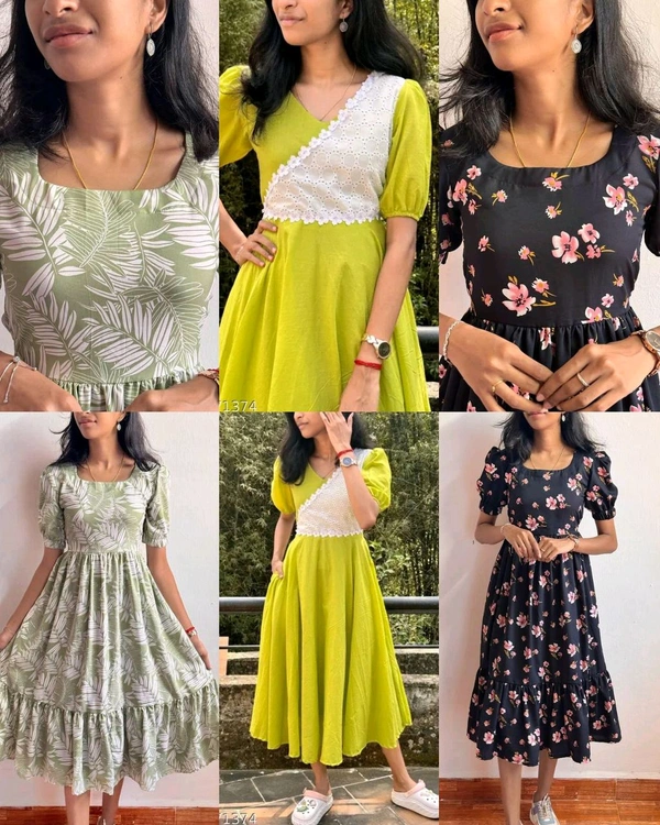 Introducing Beautiful prints of pure and rich Soft Cotton - Lite Green, M