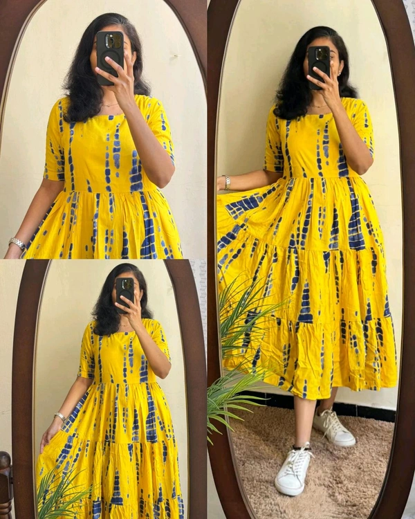 Introducing Beautiful prints of pure and rich Soft Cotton - Yellow, S