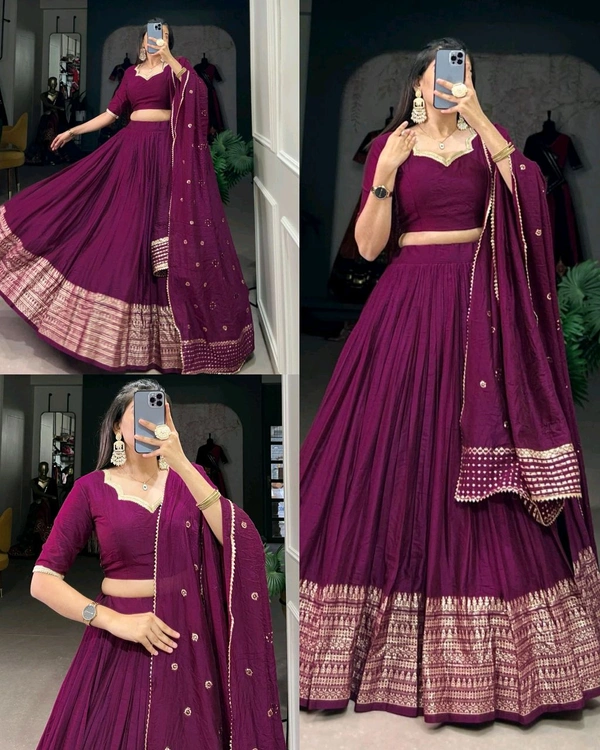 READY TO WEAR TRENDY LEHENGA - Ripe Plum, S