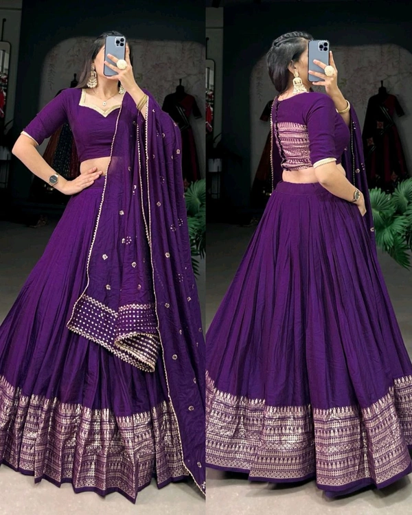 READY TO WEAR TRENDY LEHENGA - Pigment Indigo, L