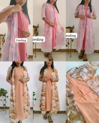 This stylish and functional Feeding dress for women with two side invisible zips attached koti
- Maroon, M