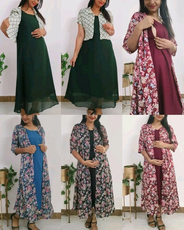 This stylish and functional Feeding dress for women with two side invisible zips attached koti
- Maroon, M