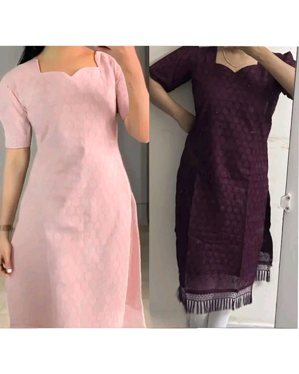 The Hakoba Cotton Daily Wear Kurti - Peach, L