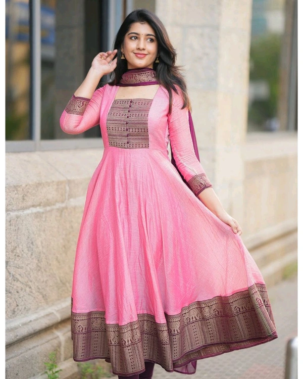 New Launching super Hit Vichitra Fabric beautiful gown With Duppta
