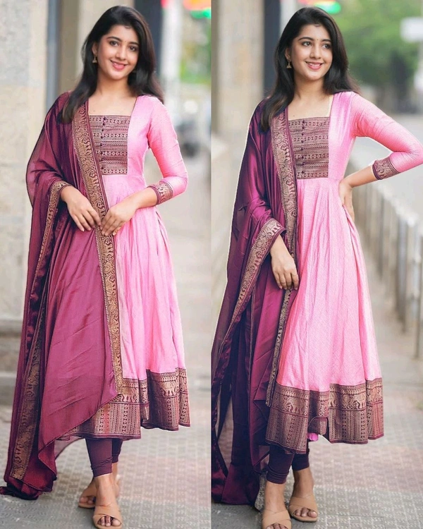New Launching super Hit Vichitra Fabric beautiful gown With Duppta
- Pink, 3XL