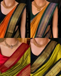 Trendy Pretty Saree - Blue, Free Size