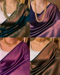 Trendy Pretty Saree - Blue, Free Size