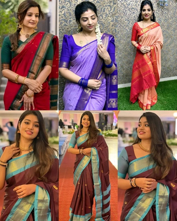Pure Kalyani cotton Saree with Contrast Zari Border
- Mauve, Free Size