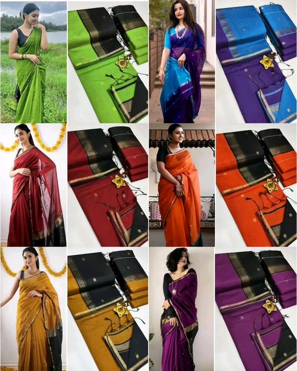 Pure Kalyani cotton Saree with Contrast Zari Border
- Maroon, Free Size