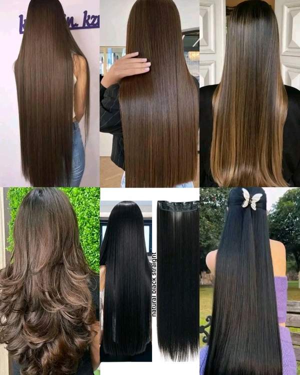 Hair Extension for Women - Golden With Black (3rd), Free Size
