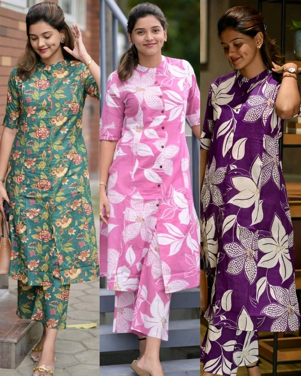 Launching Designer Co-Ords set in *Aline kurti pattern paired with Ankle length pant - Teal, L