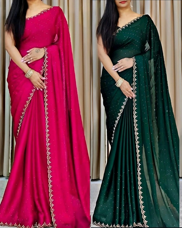 Trendy Party Wear Saree - Razzmatazz, Free Size