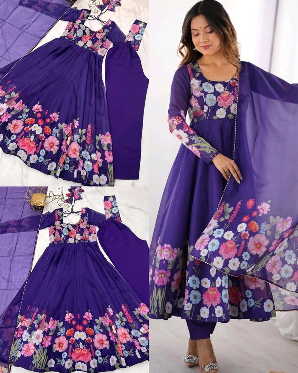 Upcoming festivities and wedding season anarkali suit set - S