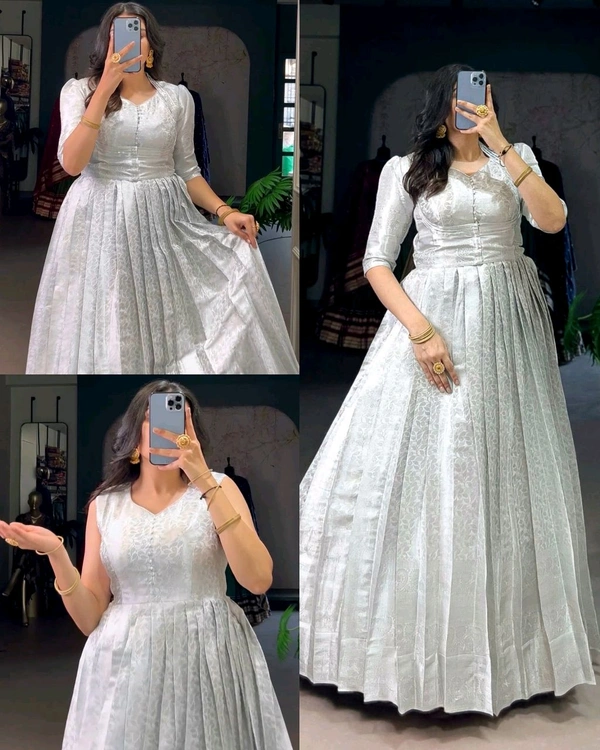 Gown With Coat, Draped in culture, twirling in style. - Pink, Free Size