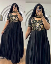 New Embroidered Gown - Red, L