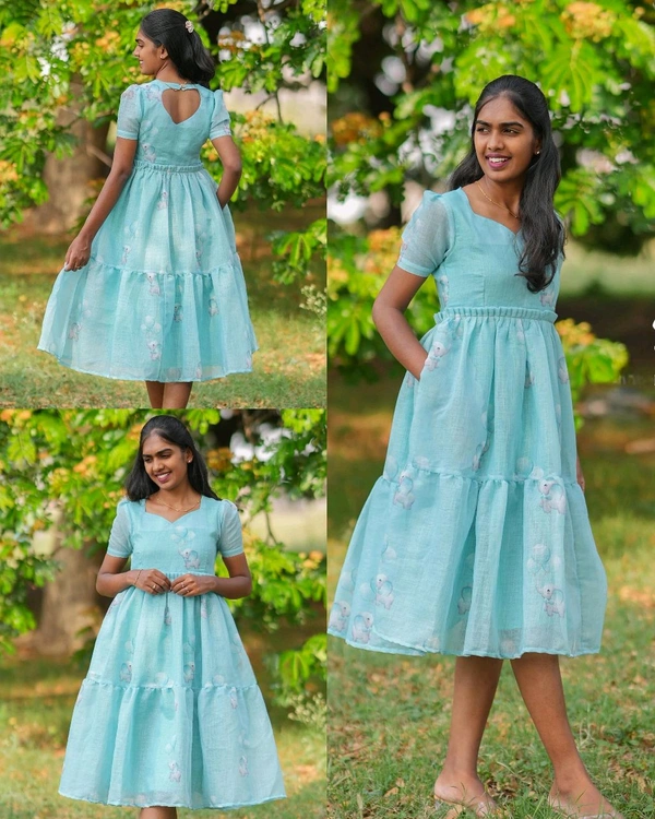 Launching this pretty printed dress and styles that are light weight and breathable Maxi can never be boring! ๐ - Sky Blue, XL