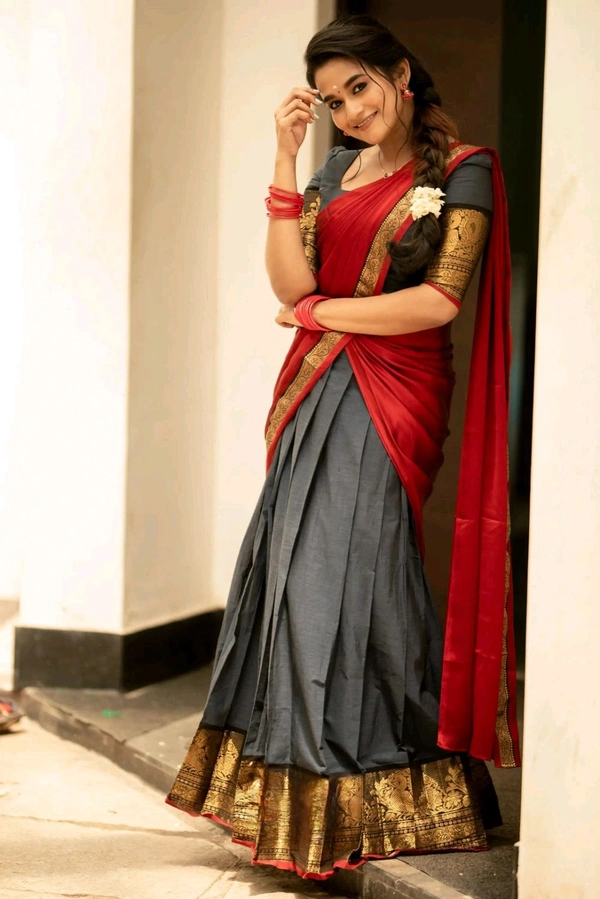 South Indian Traditional Half Saree - Free Size