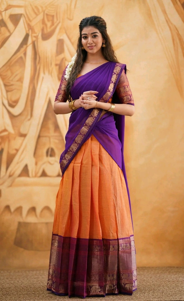 South Indian Traditional Half Saree - Free Size