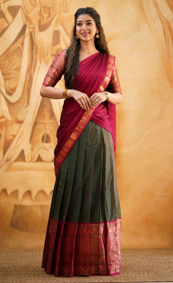 South Indian Traditional Half Saree - Free Size
