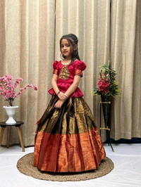 Festive Wear South Indian Lehenga - Purple, 18-24 Months