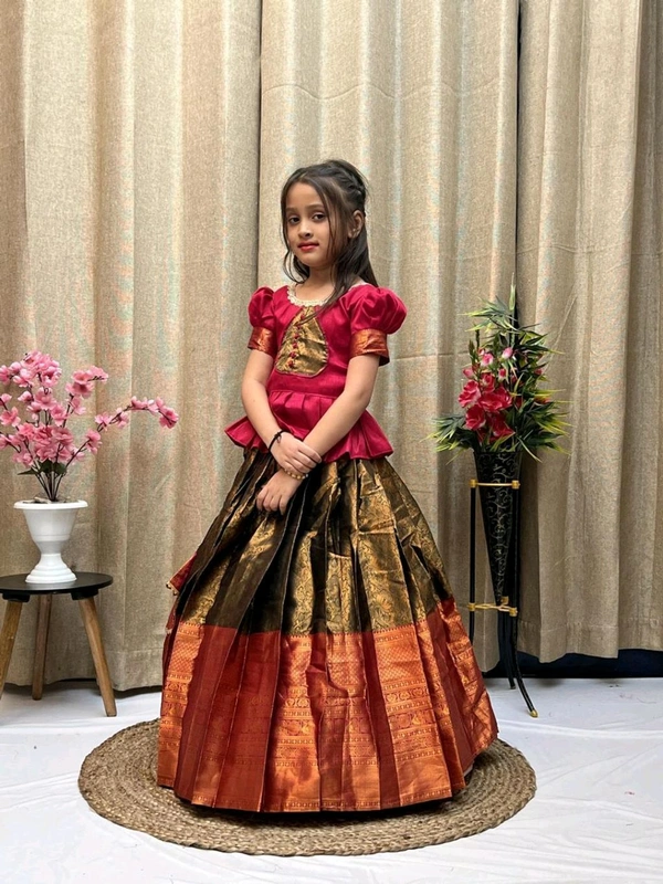 Festive Wear South Indian Lehenga - Purple, 18-24 Months