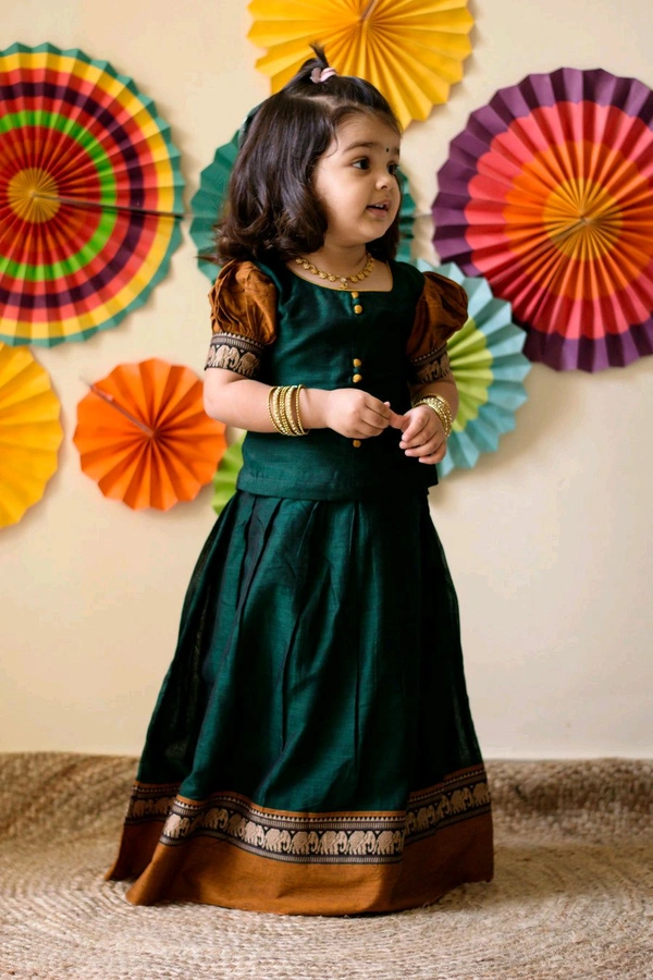 Pretty Classy Kids Girls Lehanga Cholis - Green, 0-1 Years