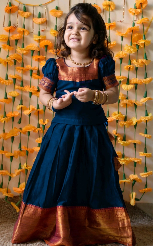 Pretty Classy Kids Girls Lehanga Cholis - Navy Blue, 0-1 Years