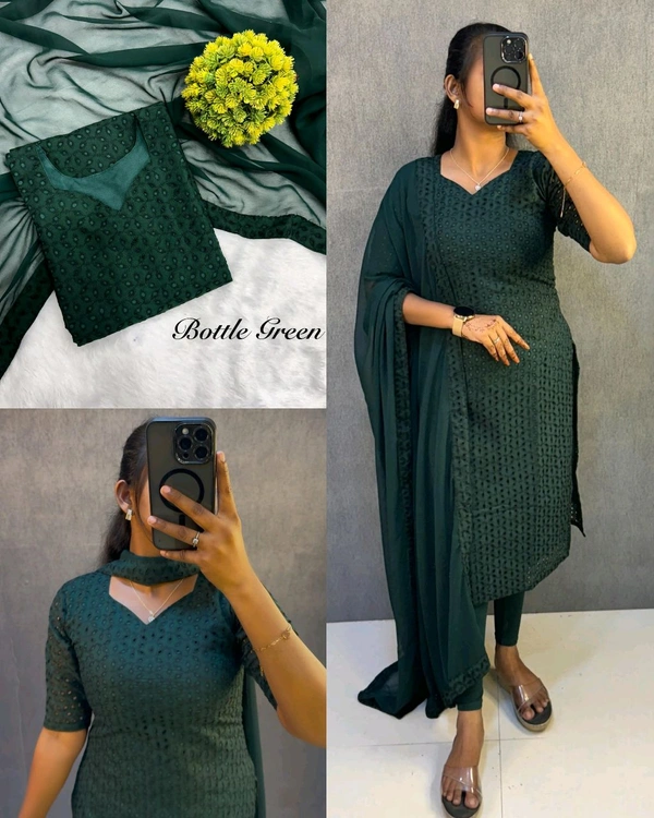 Launching simple & Elegant premium cotton hakoba kurti with six beautiful - Green, M